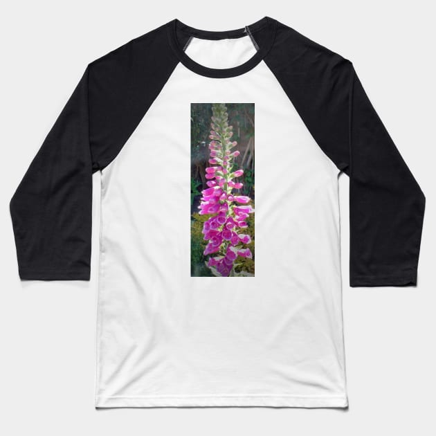 English Foxglove Baseball T-Shirt by Alchemia